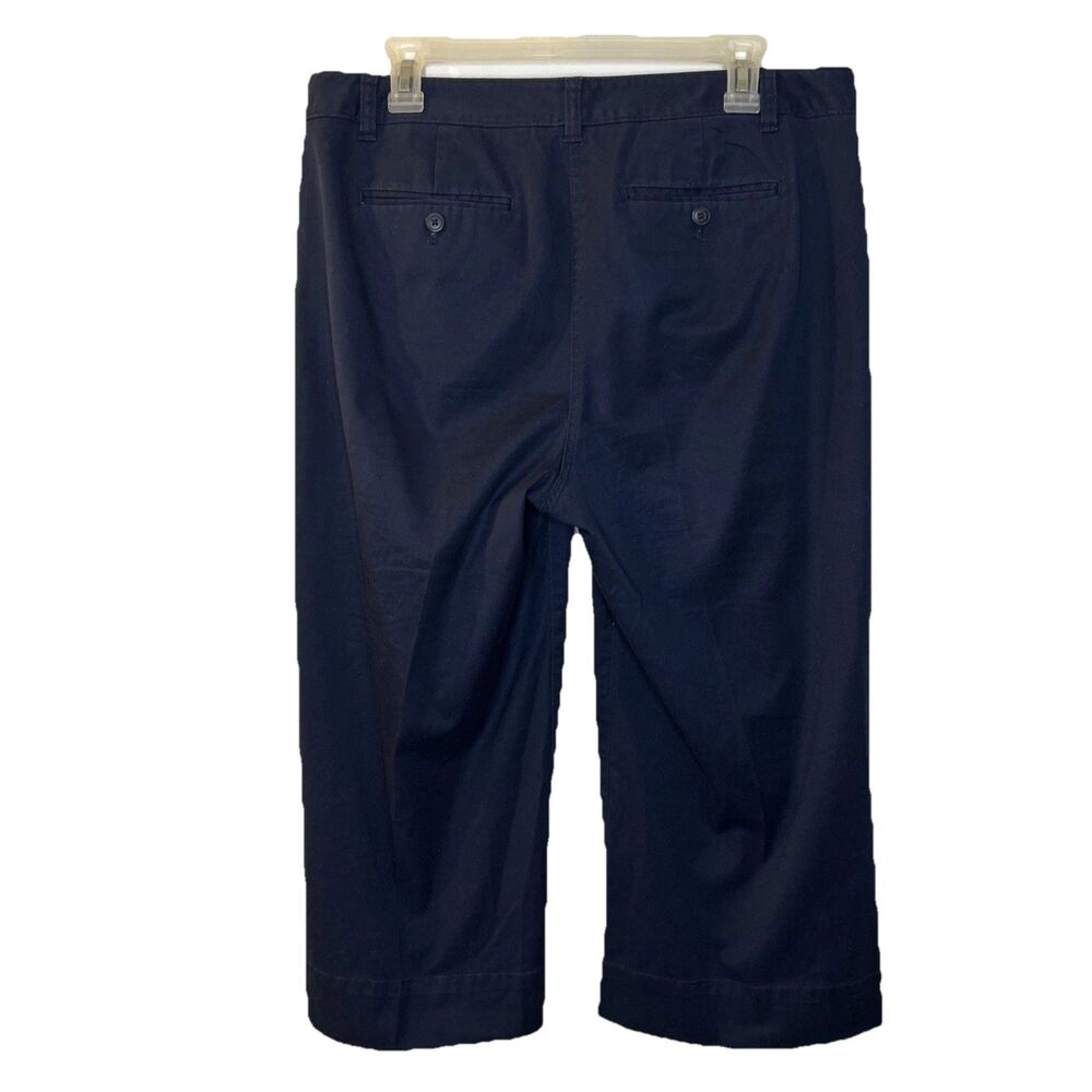 Talbots The Deck Cropped Pants Women Petites Size 12 P Classic Casual Navy Blue - Picture 2 of 8